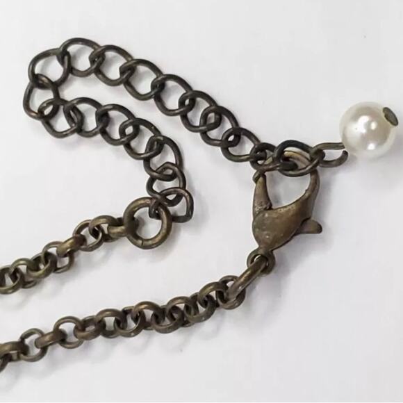 PENDANT NECKLACE “Redeemed” Floral Medallion, 3D Bird, R Charm Bronze Religious - Picture 12 of 12